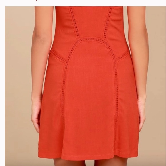 FREE PEOPLE INTIMATELY BEYOND ME DRESS IN BRICK RED  NWOT - Picture 14 of 15